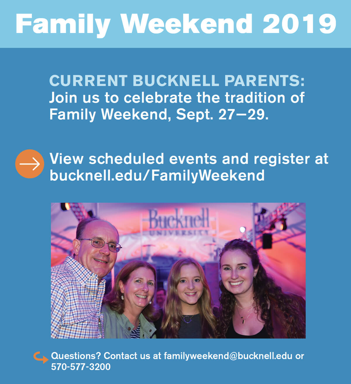 Family Weekend 2019 Bucknell Advertisement