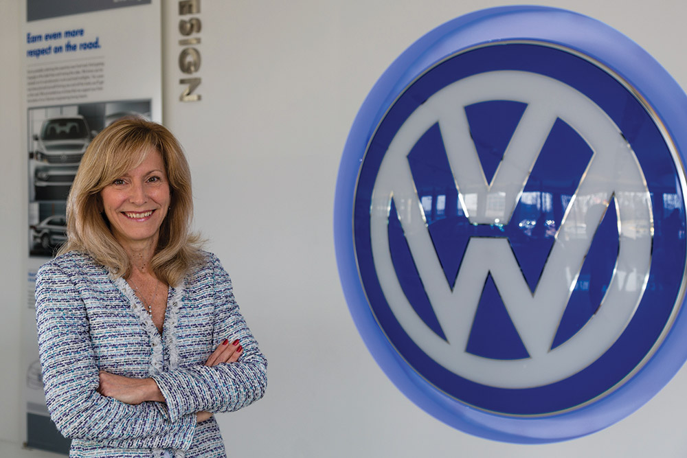 Anna Dresen Schneider ’82 keeps Volkswagen’s wheels turning.