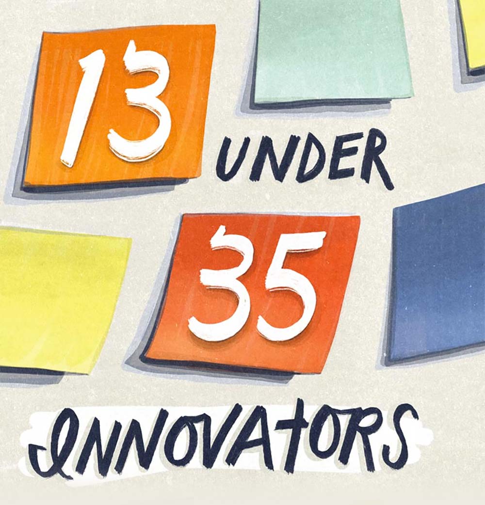 13 Under 35 Innovators illustration