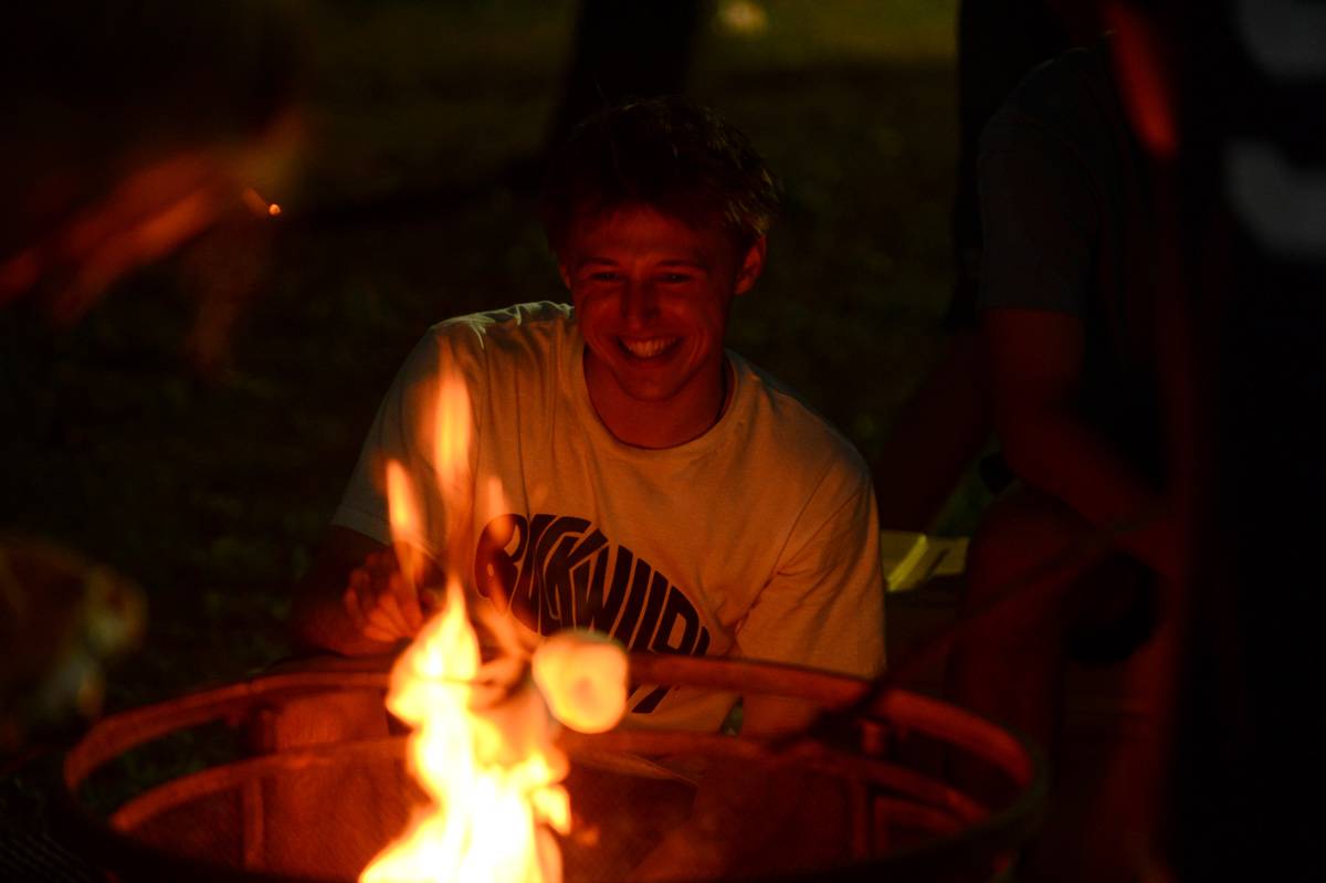 Bucknell student making smores