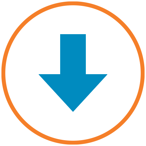 Blue Arrow with orange circle