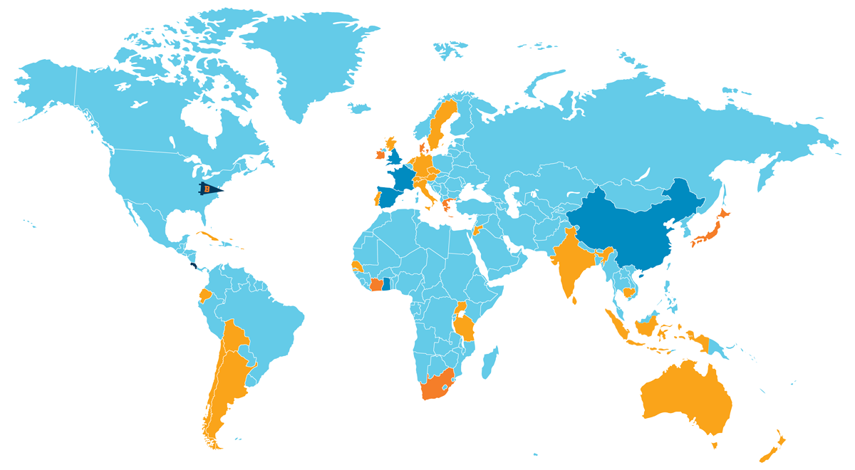 map of Bucknell's study abroad locations