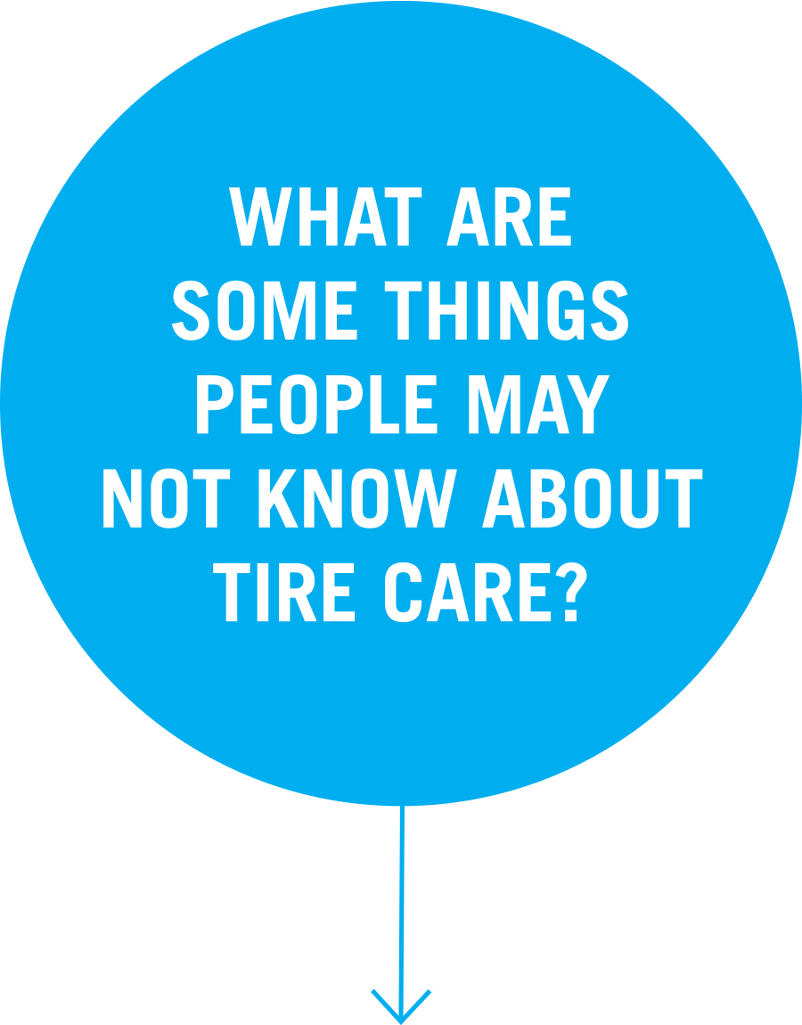 Question 4: What are  some things  people may  not know about  tire care?