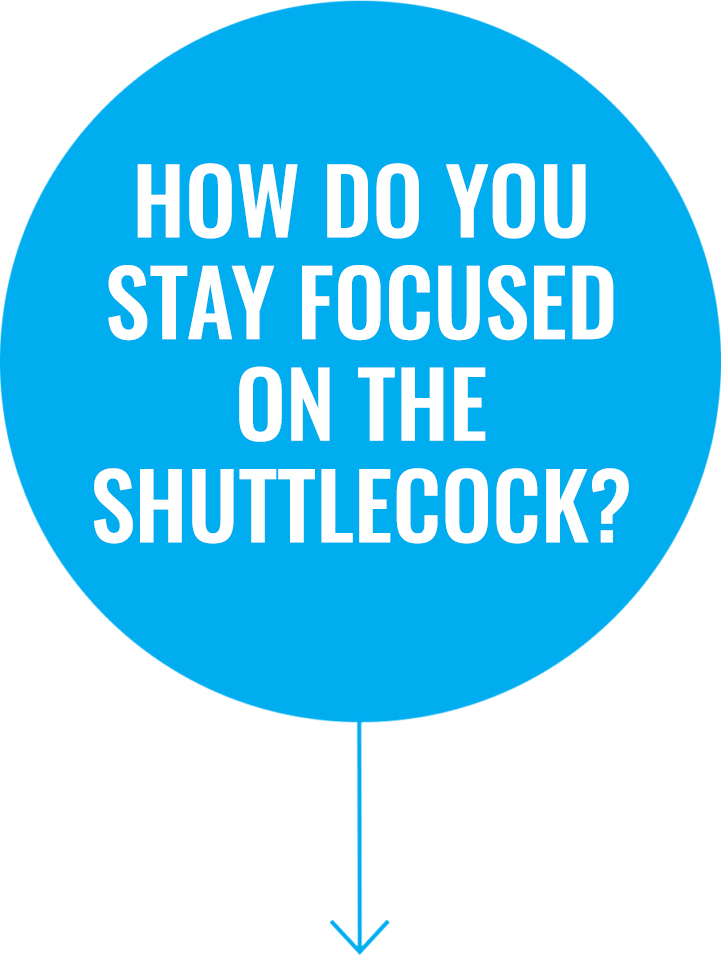 Question 2: How do you stay focused on the shuttlecock?