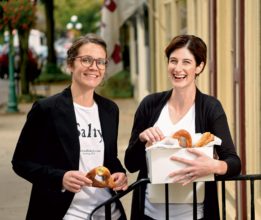 Gretchen Croteau (left) and Emily Heuer ’06 have opened Salty & Baked