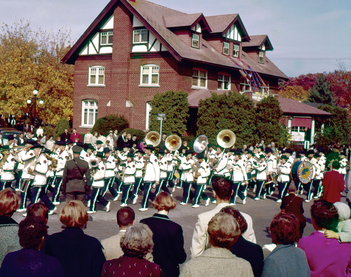 The Bucknell Marching Band, led by Allen Flock