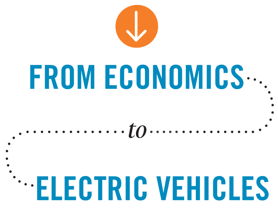 From Economics to Electric Vehicles typography