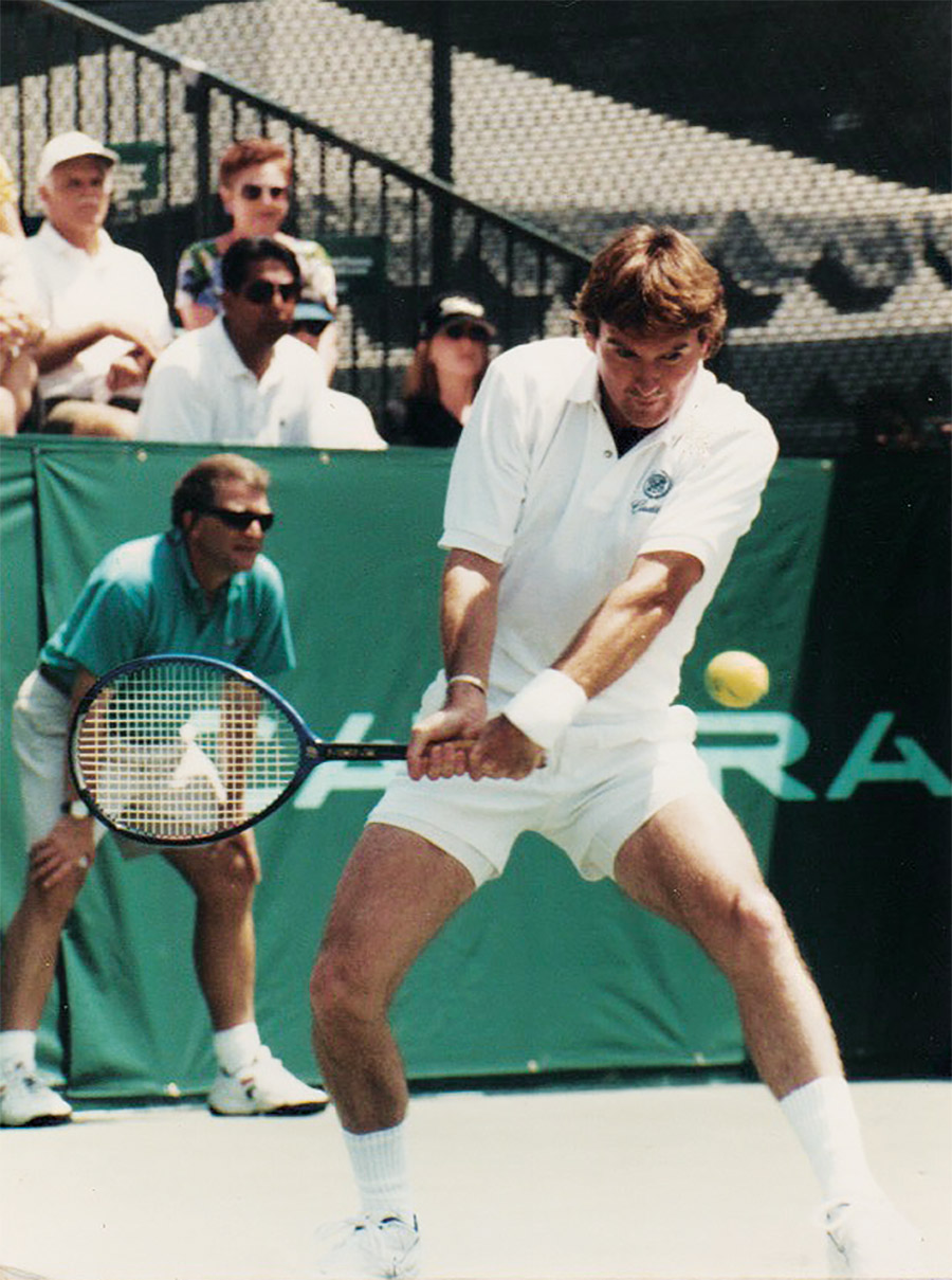 Bob Christianson officiates a Jimmy Connors match in Southern California