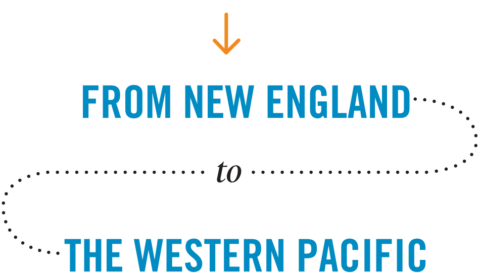 From New England to The Western Pacific typography