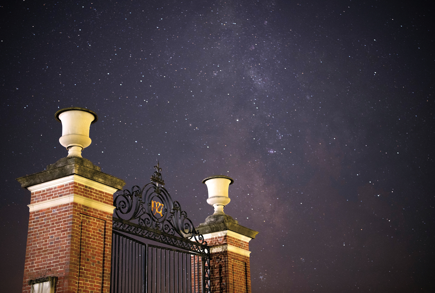 Bucknell gate and the starry night sky
