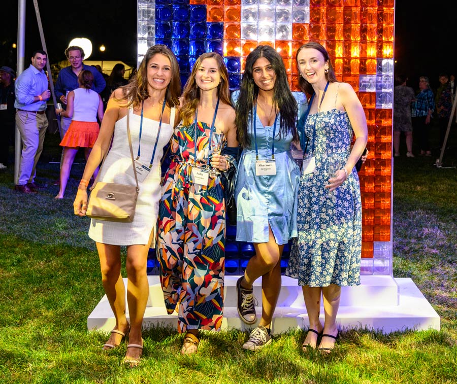four female students posing for a picture at a Bucknell reunion