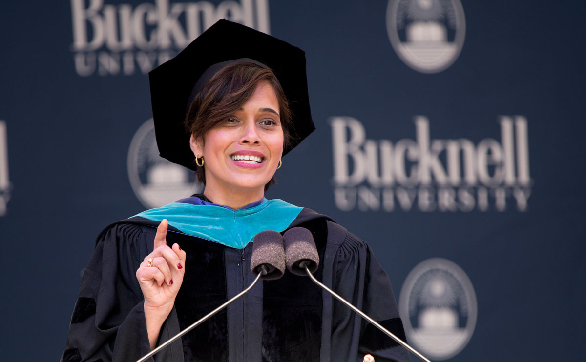 Daisy Auger-Domínguez ’95, chief people officer at Vice Media Group, built her career by embracing authenticity, courage and compassion. She encouraged the new graduates to do the same