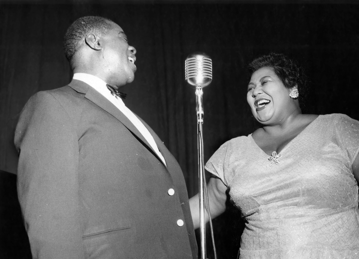 Louis Armstrong and Velma Middleton singing at Bucknell
