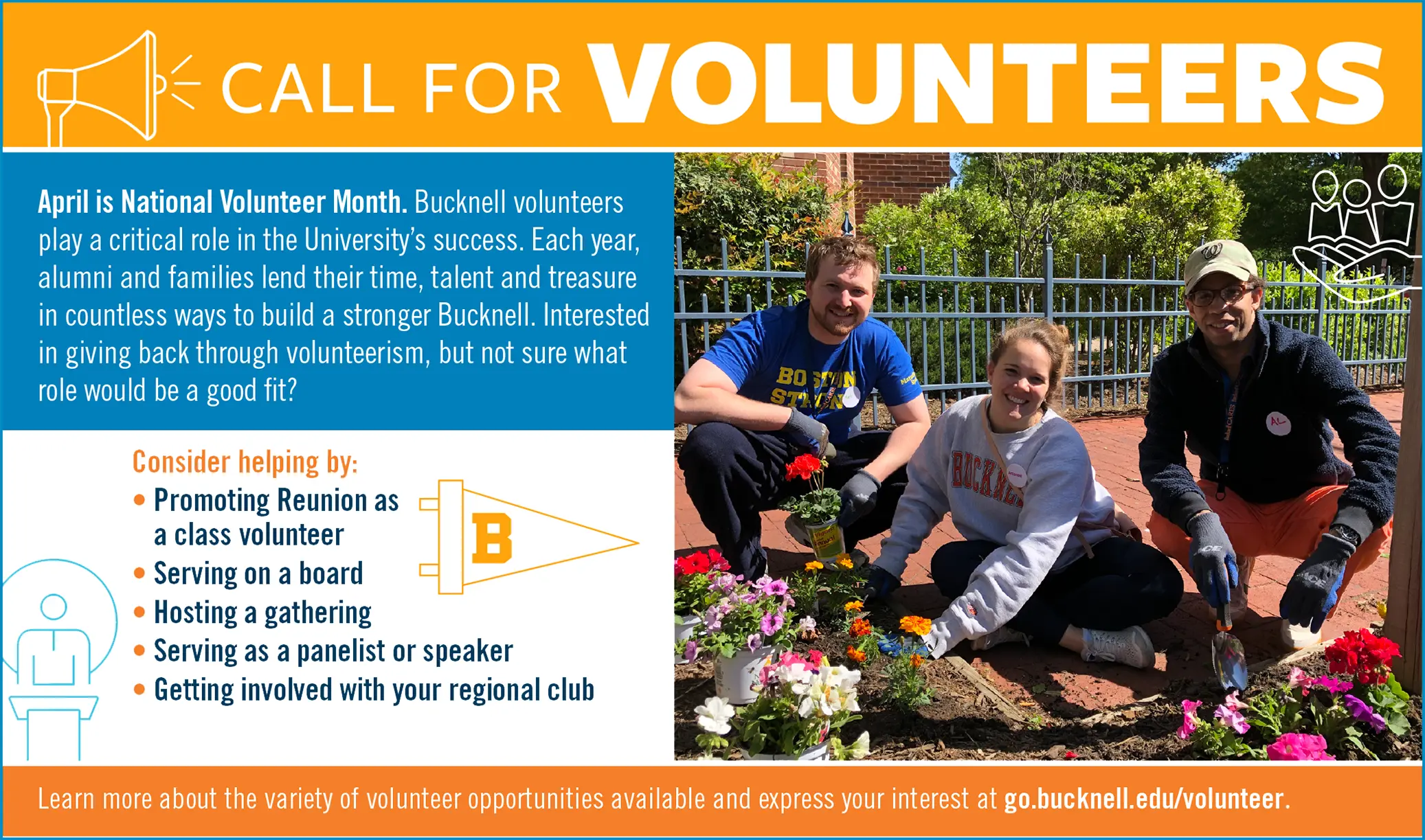 Bucknell Call For Volunteers Advertisement