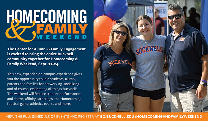 Bucknell Homecoming & Family Weekend Advertisement