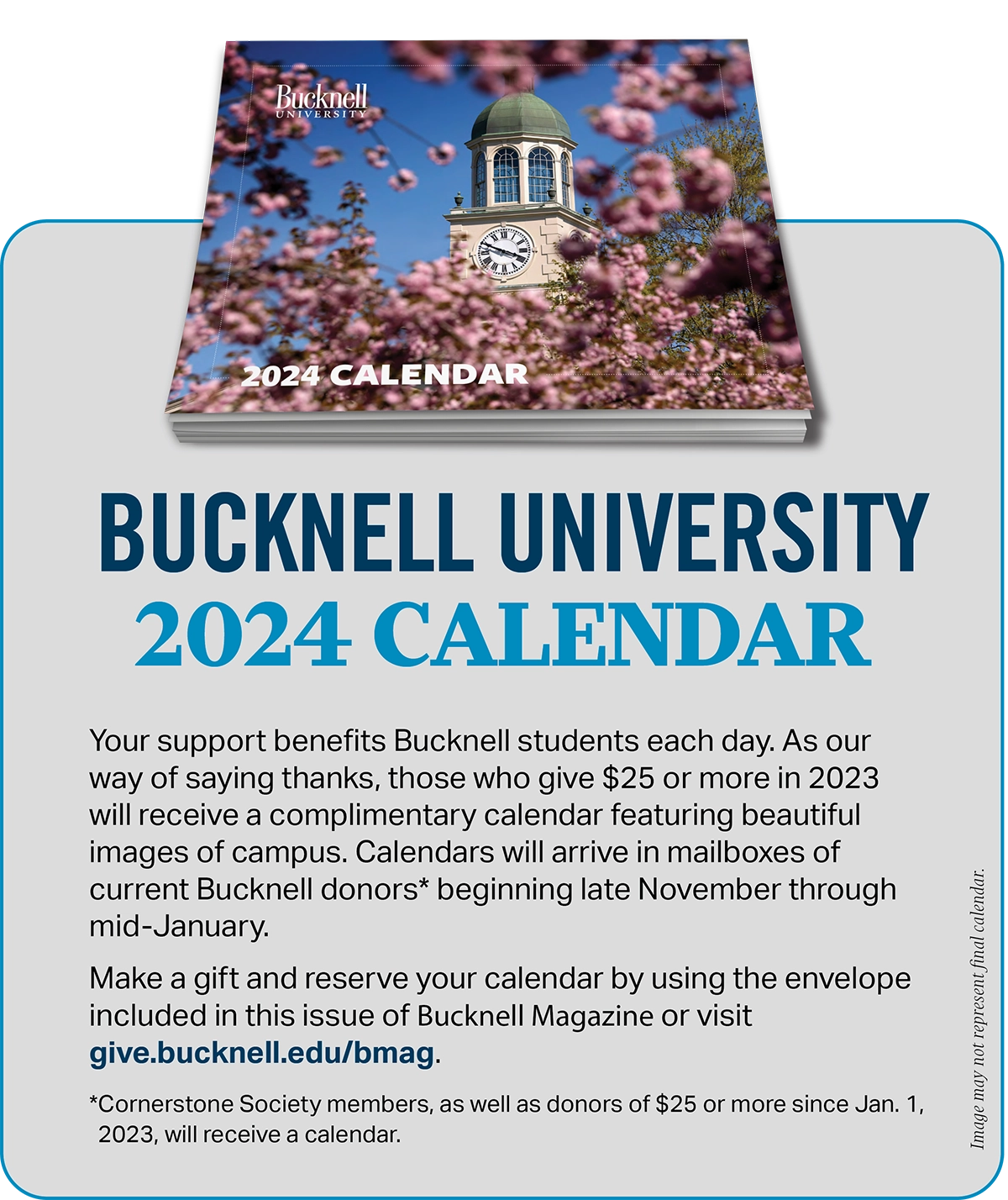 Bucknell 2024 Calendar Advertisement