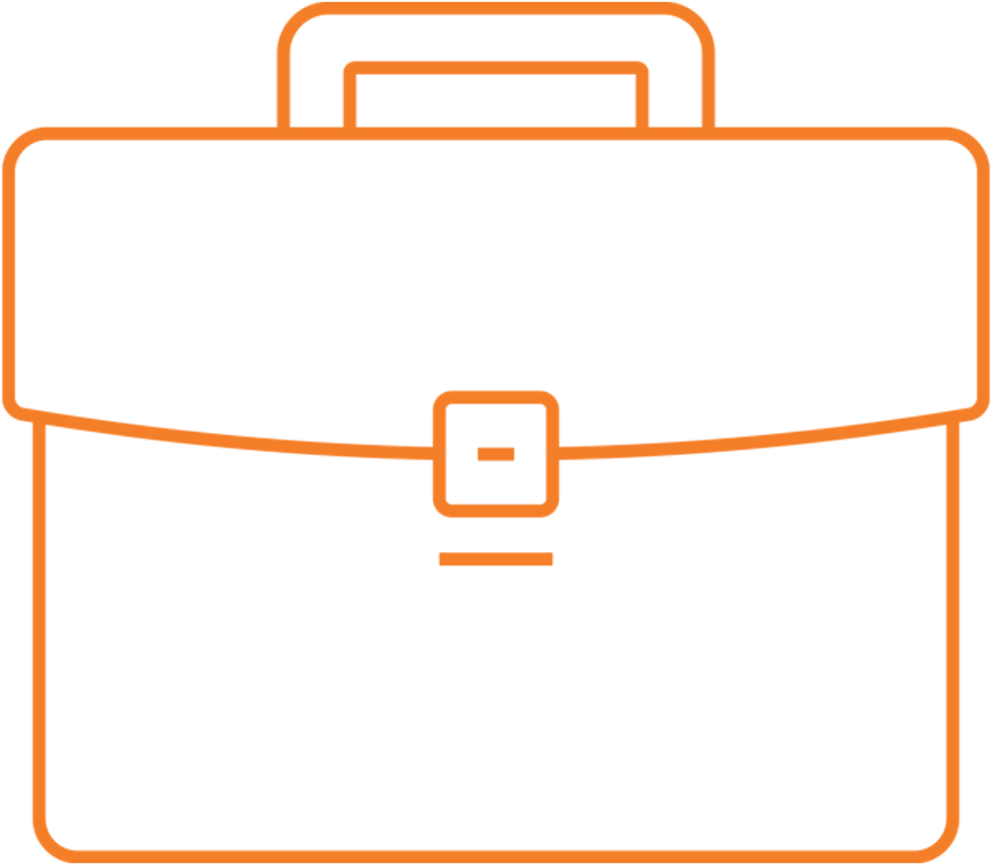 orange suitcase outline