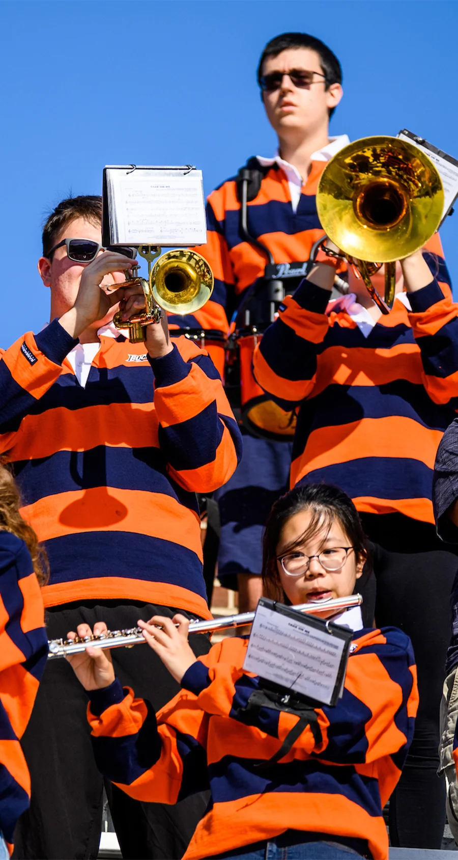 members of the Bison Band playing instruments