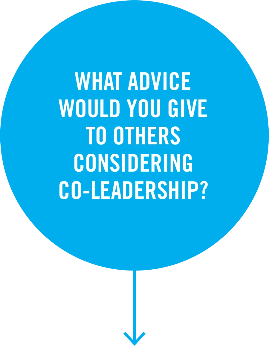What advice would you give to others considering co-leadership?