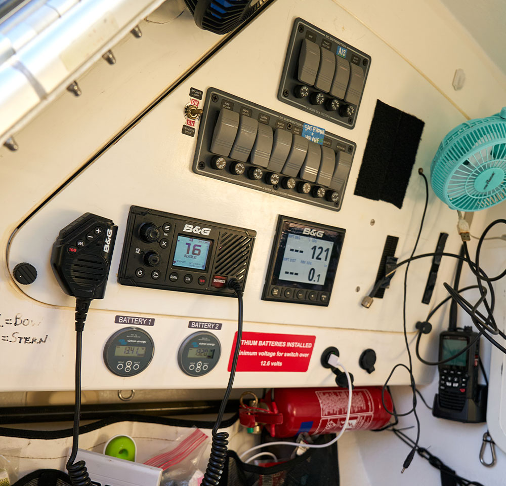 close up of Emma‘s advanced navigation and communication tools