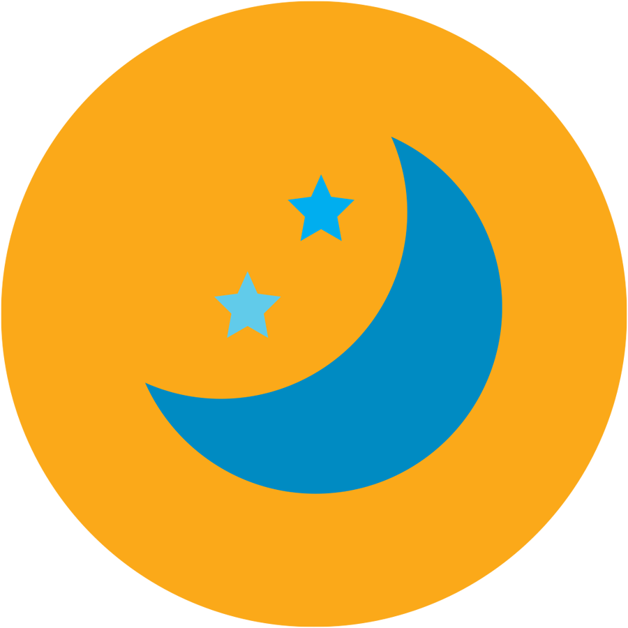 crescent moon and stars icon